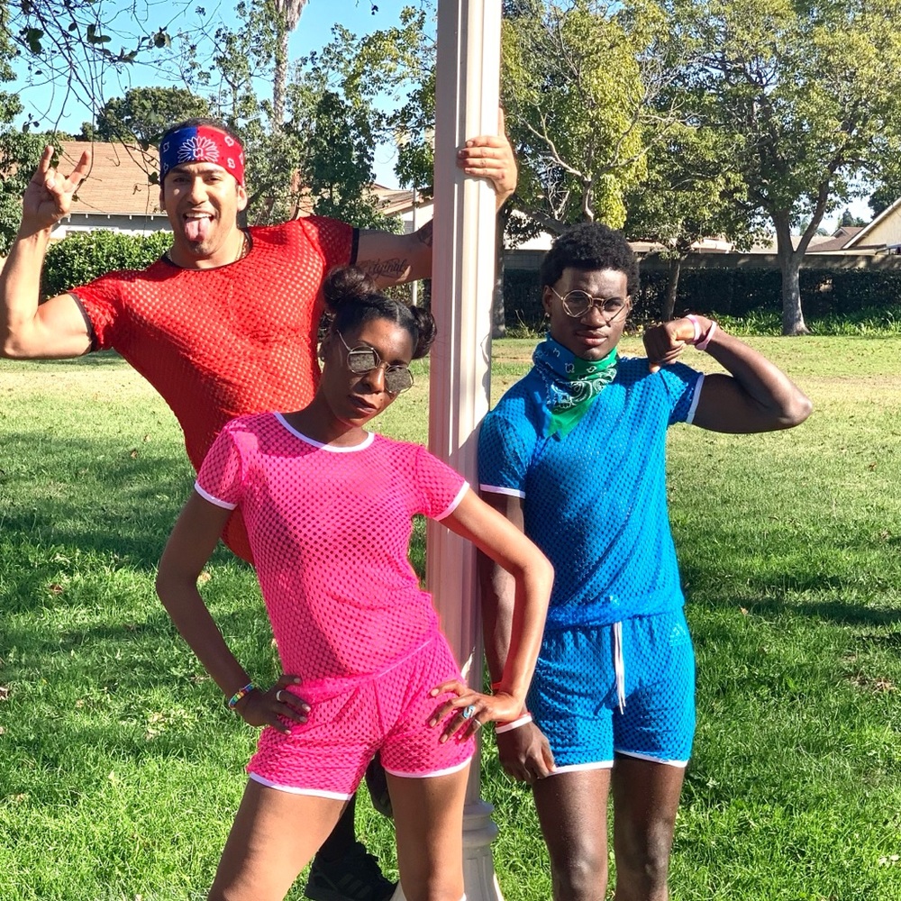 His and Hers Unisex Mesh Short Set- Red